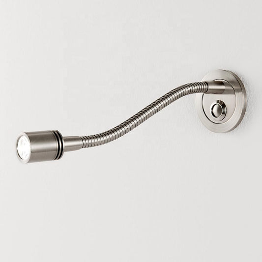 Hotel Bedside Headboard Lamp – Flexible Gooseneck Mini 1W LED Reading Light