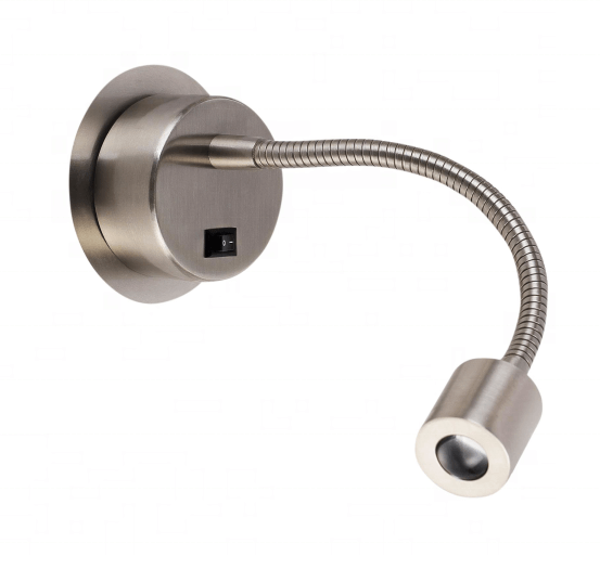 Hotel Bedside Headboard Lamp – Flexible Gooseneck Mini 1W LED Reading Light