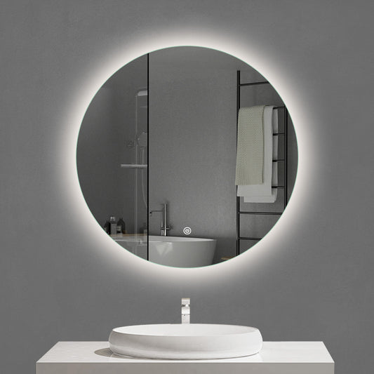 LED Bathroom Mirror with Acrylic Diffuser Side Light Strip & Single Touch Switch | HLLEDSDLS-2568