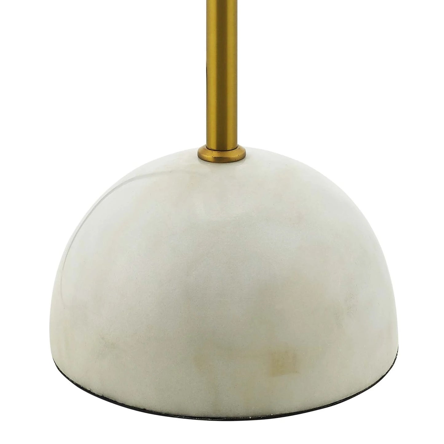 Convey Floor Lamp – Bronze Stem with White Marble Base and Matte Black Shade