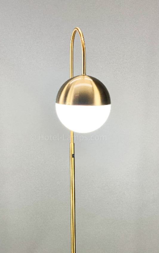 Luxurious Gold Floor Lamp – Slim Tubular Design with Globe Shade