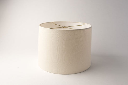 Drum Rolled Edge Eggshell Linen Lampshade – Hardback Translucent Design