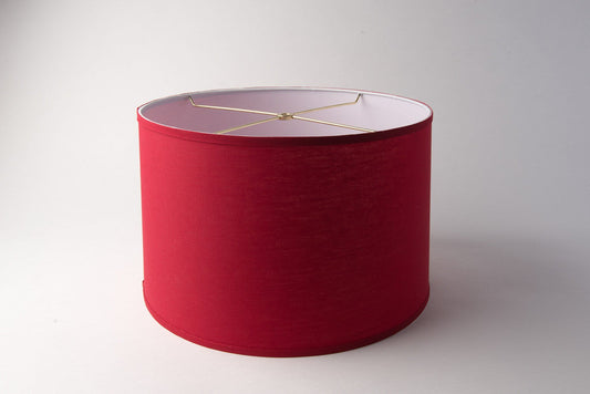 Short Drum Lampshade – Red Linen