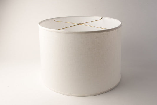 Short Drum Lampshade – White Linen