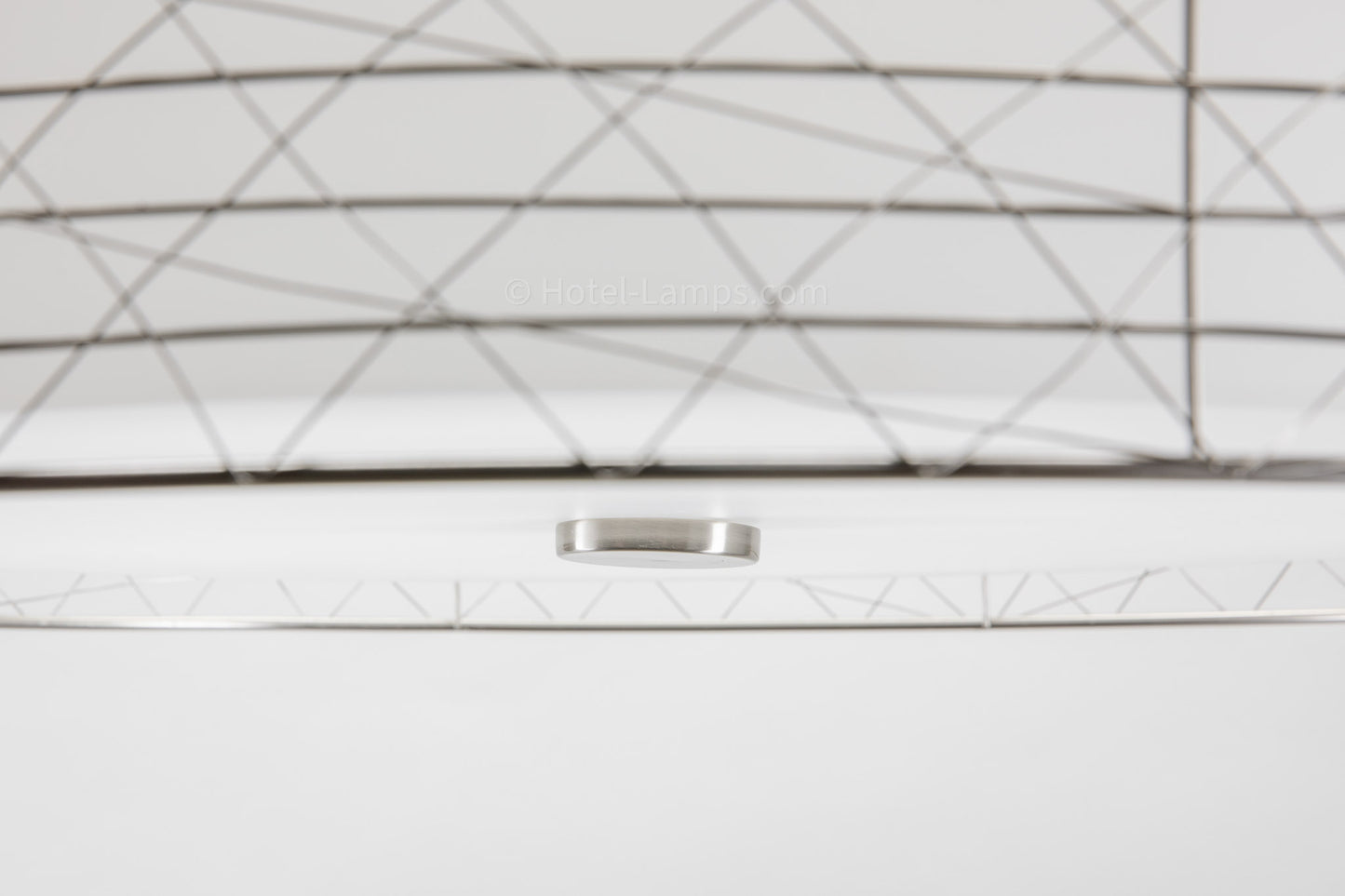 Modern Four-Light Ceiling Pendant – Satin Nickel Finish with White Acrylic Shades