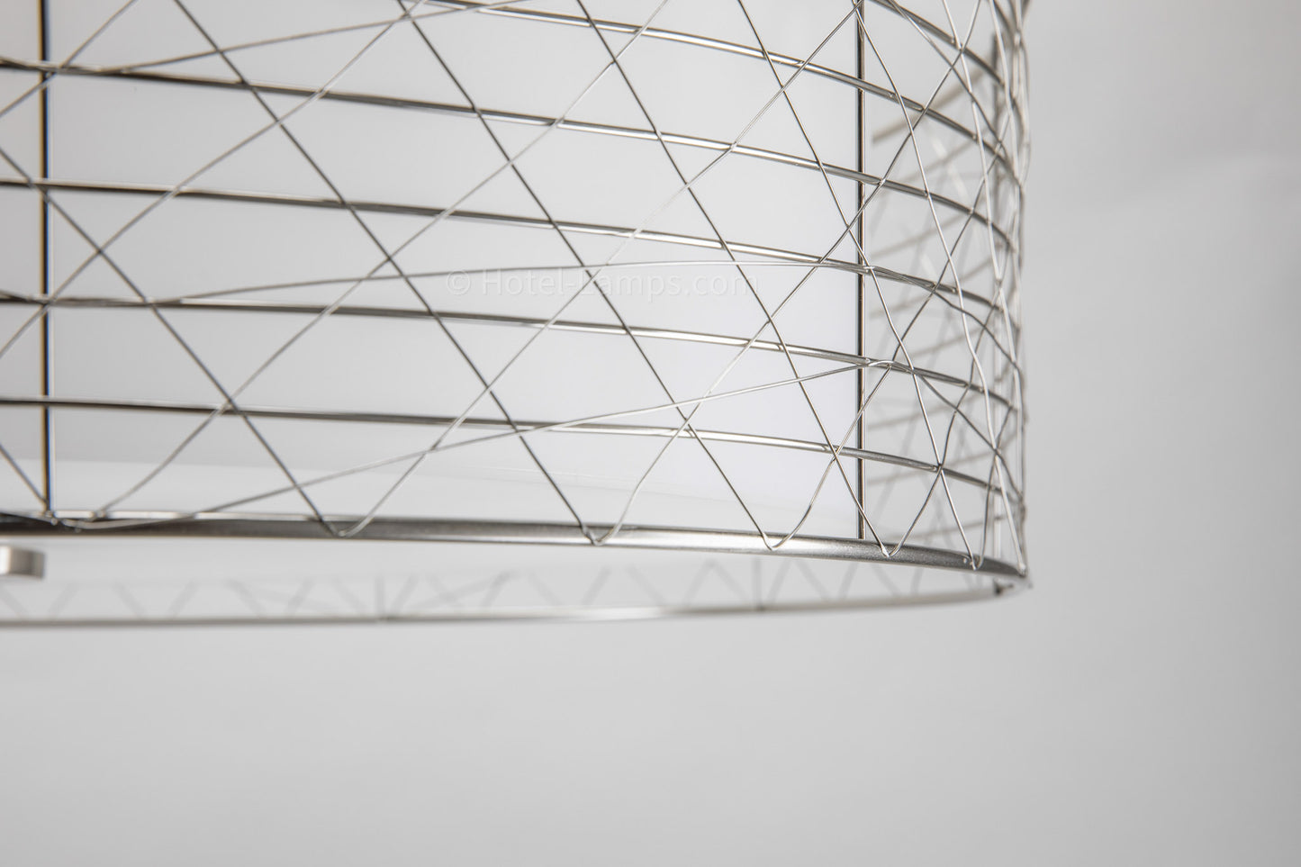Modern Four-Light Ceiling Pendant – Satin Nickel Finish with White Acrylic Shades