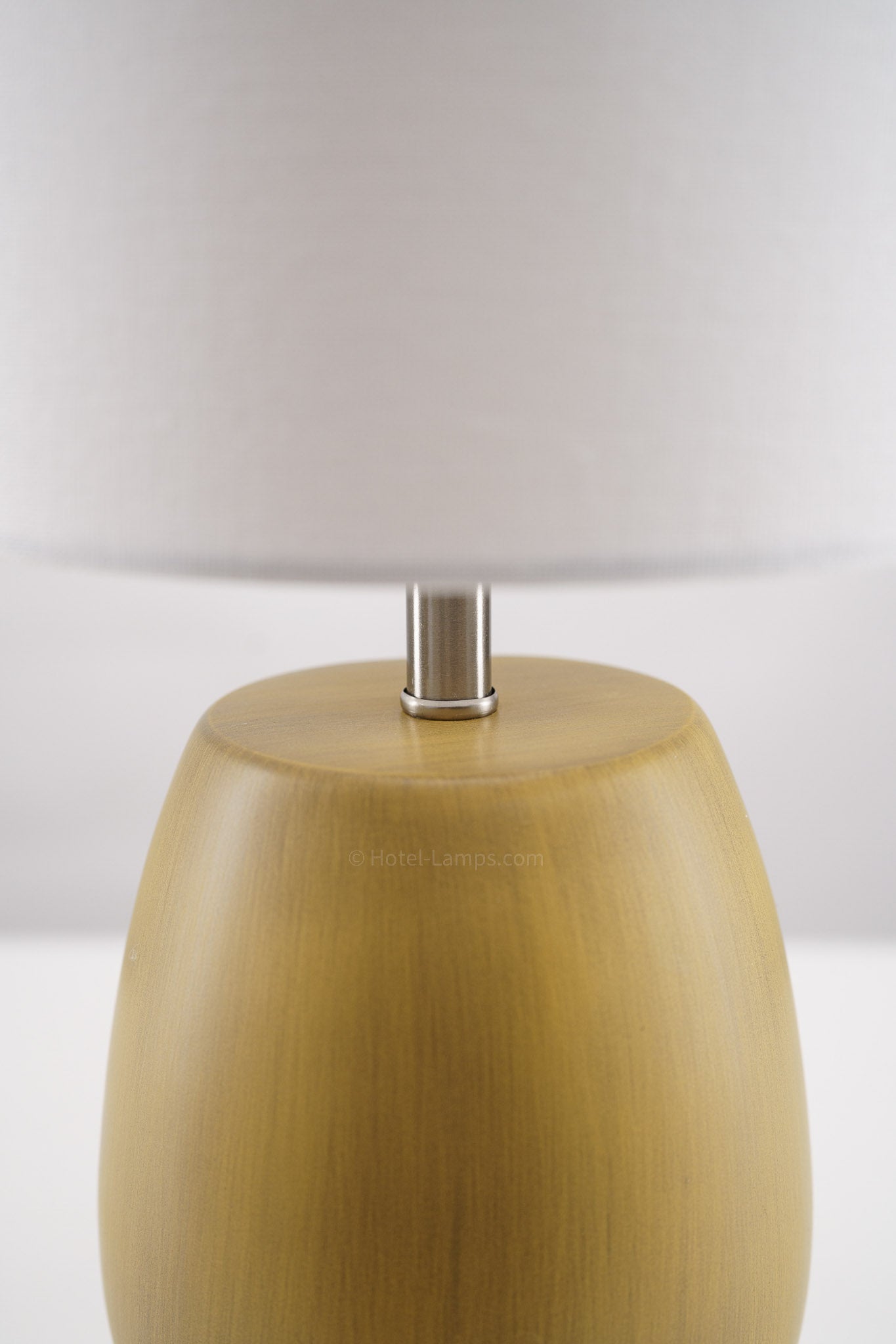 Minimalist Natural Yellow Half Tear Drop Table Lamp with USB & Outlet Ports