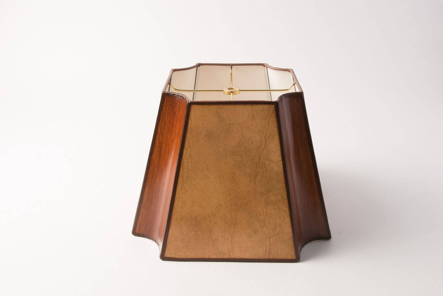 Mayfair Square Antique Lamp Shade – Two-Tone Faux Wood Design