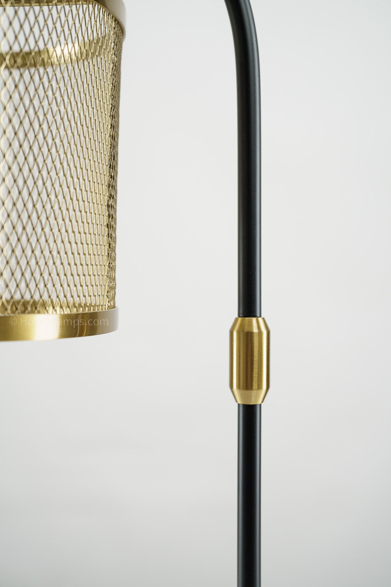 Metal Mesh Perforated Table Lamp – Brass Finish with USB & Outlet Ports