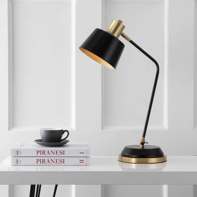 Modern Black & Brass Table Lamp for Bedroom and Home Décor – HLHT7014