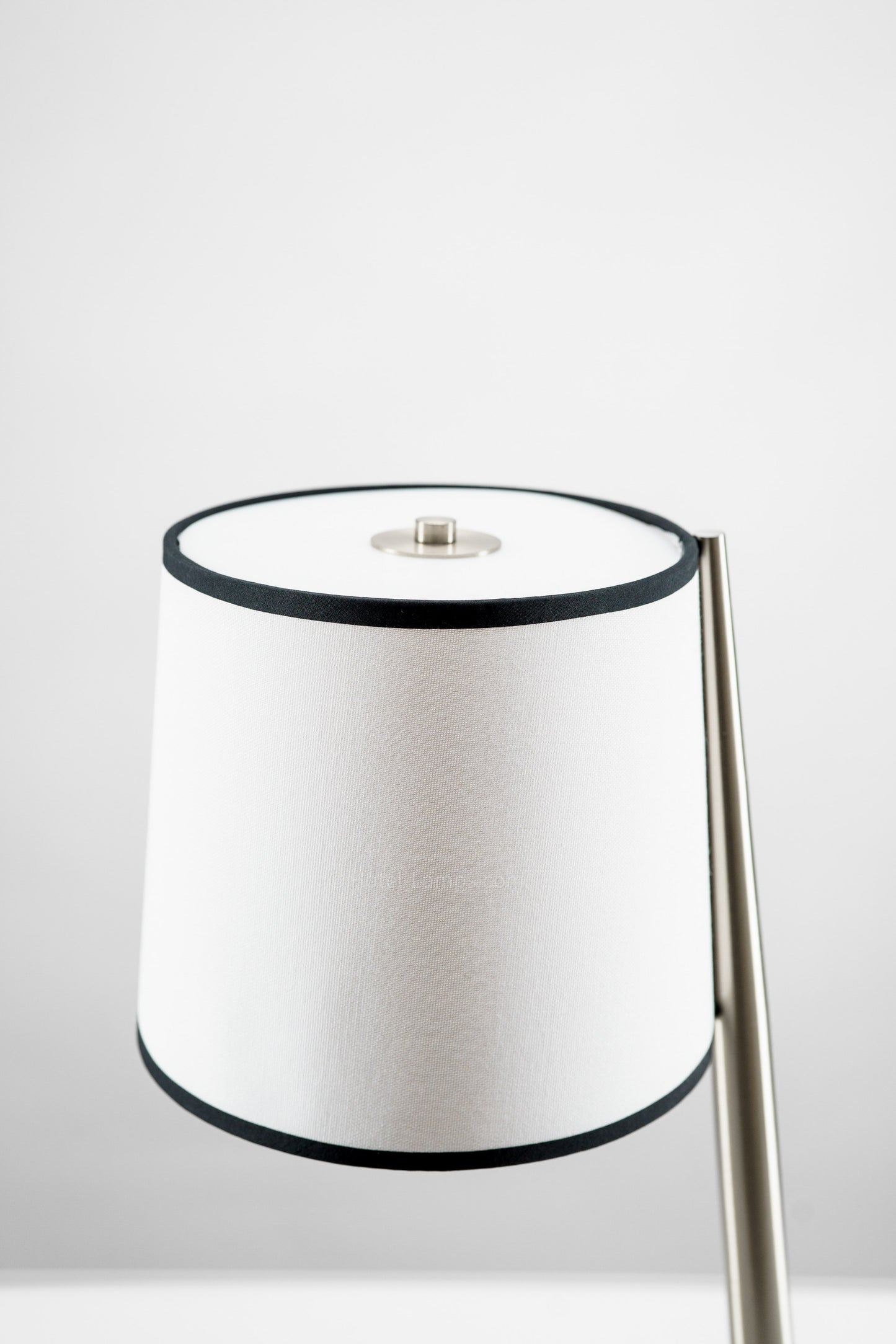 Modern Sleek Table Lamp – Brushed Satin Nickel with USB & Outlet Ports
