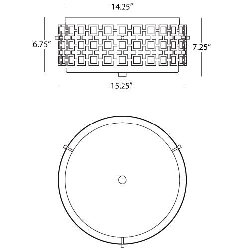 New Generation Frosted White Cased Glass Metal Shade Ceiling Flush Mount – Antique Brass, 15.25"