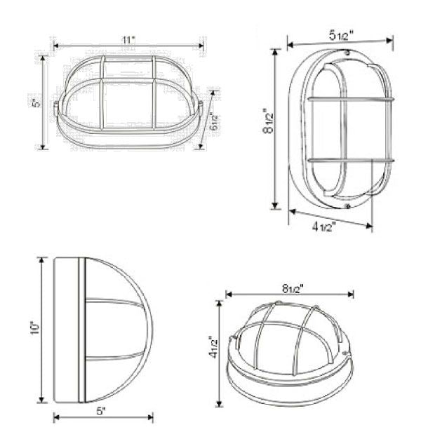 HL-OB Oval & Round Bulkhead Light – Vandal-Resistant Outdoor Wall & Ceiling Fixture