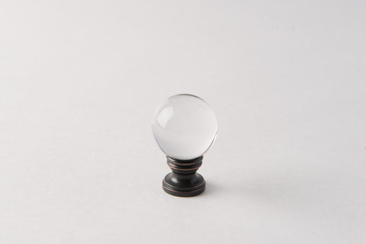 Oiled Bronze Faceted Crystal Ball 30mm | Modern Elegant Decorative Accent