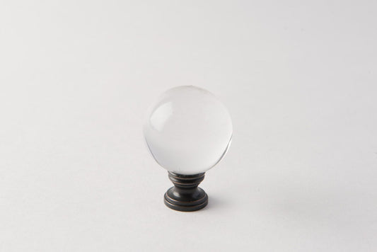 Oiled Bronze Faceted Crystal Ball 40mm | Modern Elegant Decorative Accent