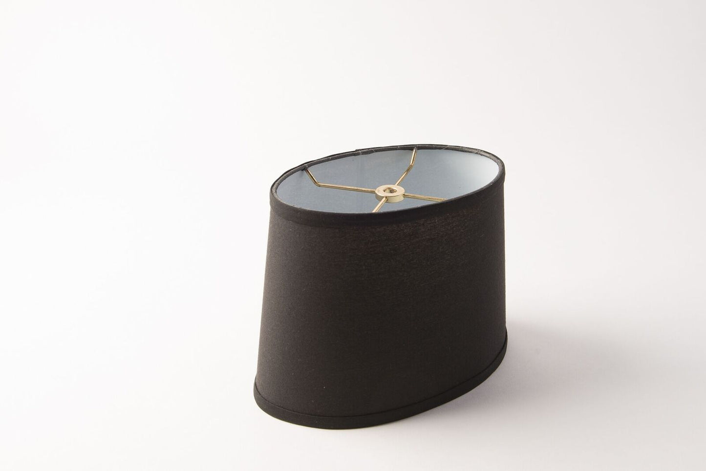 Oval Lamp Shade – Black Linen Handkerchief, Hardbacked