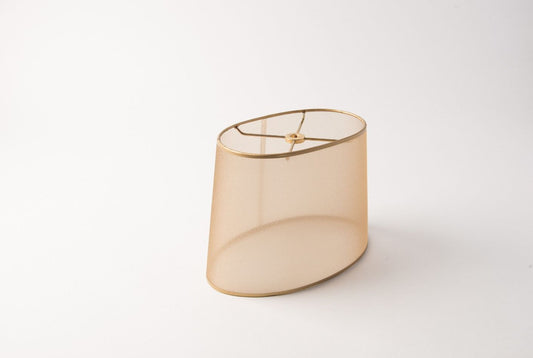 Oval Lamp Shade – Gold Organza, Transparent