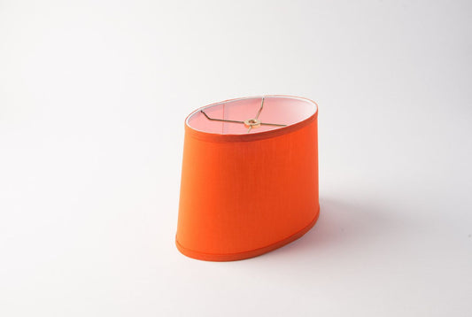 Oval Lamp Shade – Orange Linen, Hardbacked