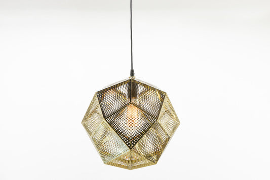 12.5” Golden Moroccan Pendant Light – Villa Style Ceiling Lamp