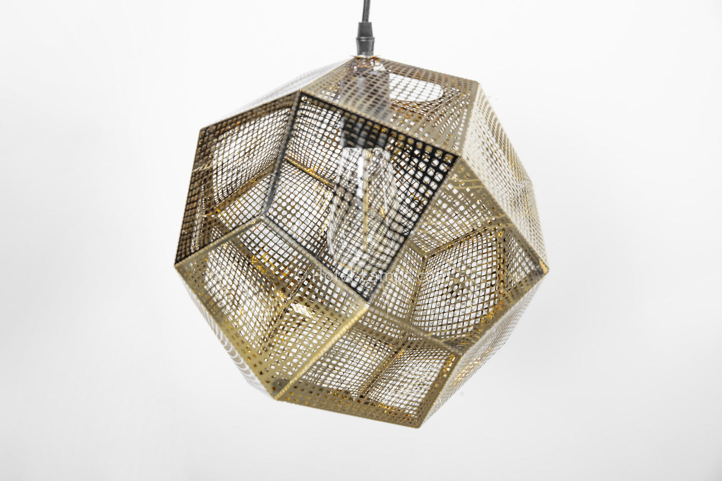 9.8" Golden Moroccan Style Pendant Light – Villa-Inspired Ceiling Fixture