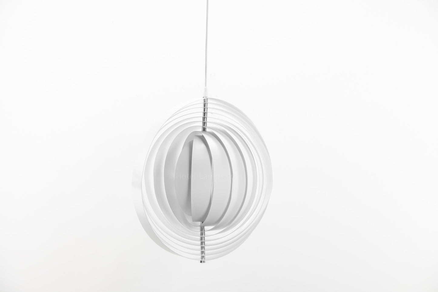 White Spiral Metal Pendant Light – Adjustable Contemporary Ceiling Lamp