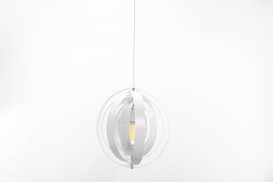 White Spiral Metal Pendant Light – Adjustable Contemporary Ceiling Lamp