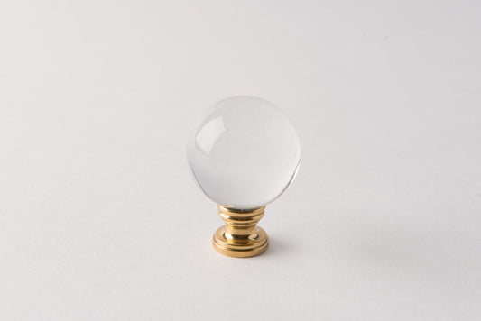 Polished Brass & Crystal Ball – 40mm Decorative Accent