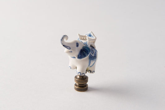 Porcelain Elephant – Blue and White Decorative Figurine