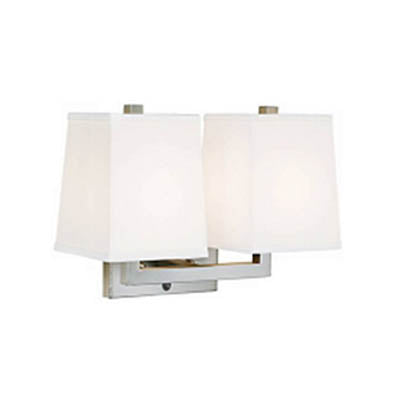 Queen Brushed Nickel Headboard Sconce with Off-White Linen Shade