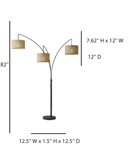 Antique Bronze Floor Lamp with Burlap Drum Shade – HLRT16045