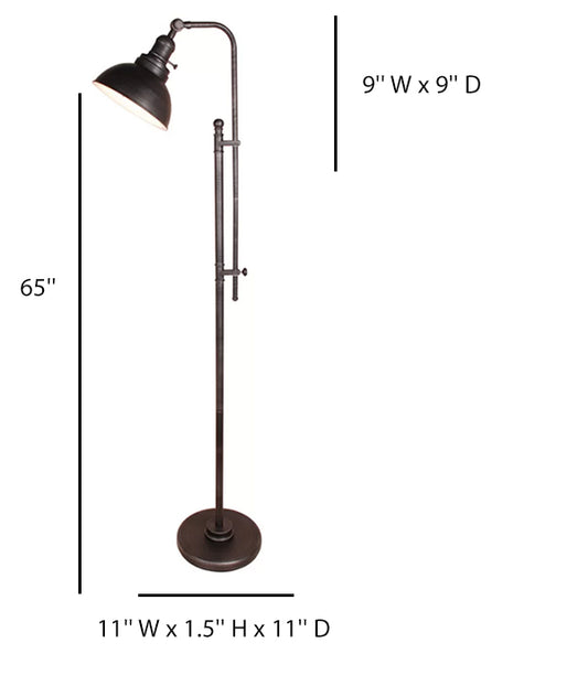 Dark Bronze Metal Floor Lamp with Compact Shade – HLRT16046