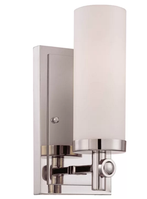 Dimmable Table Lamp with Polished Nickel Finish & Opal Matte Glass Shade – HLRT16039