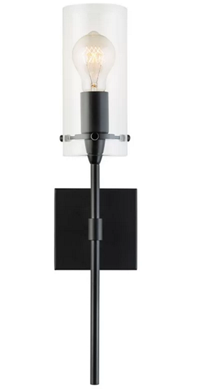 Dimmable Table Lamp with Clear Glass Shade & Black Finish – HLRT16041