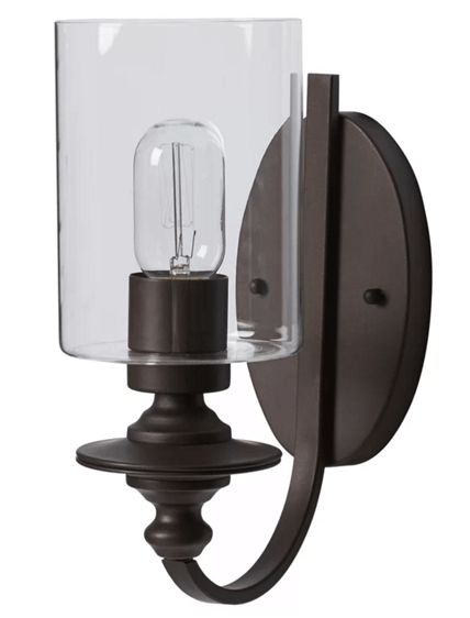 Dimmable Table Lamp with Clear Glass Shade & Oil-Rubbed Bronze Finish – HLRT16042