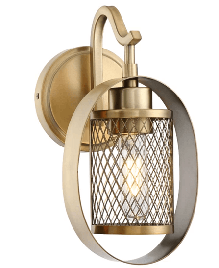 Modern Wall Sconce with Metal Shade – Satin Gold Finish