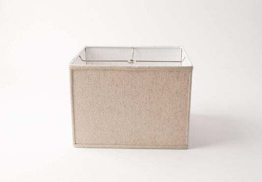Box Rectangle Lamp Shade – Beige Linen, Hardbacked