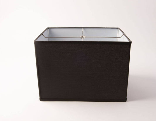 Box Rectangle Lamp Shade – Black Linen, Hardbacked
