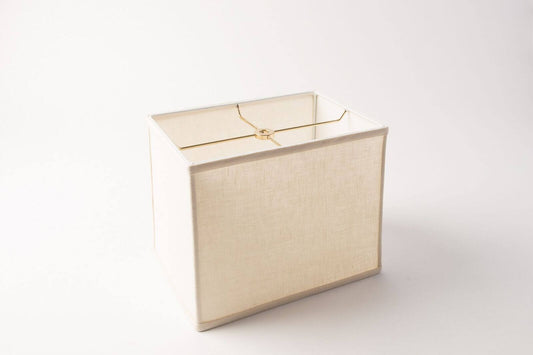 Box Rectangle Lamp Shade – Egg Linen, Hardbacked