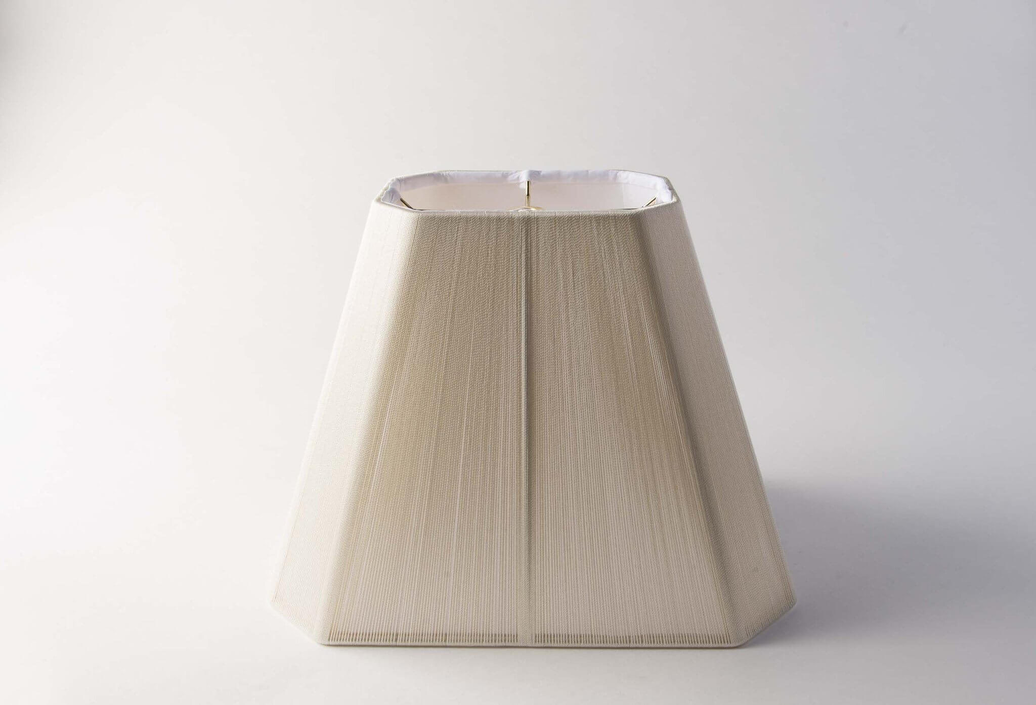 Rectangle Cut Corner Lamp Shade – Off-White Silk String, Soft-Sided ...