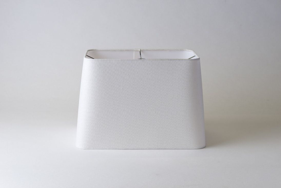 Rectangle Rounded Corner Lamp Shade – Bone Linen, Hardbacked with Rolled Edges