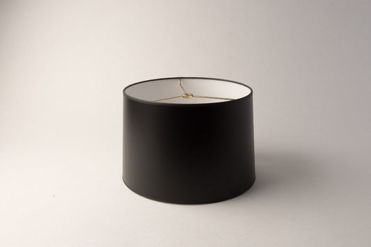 Short Drum Lampshade – Black Opaque Paper