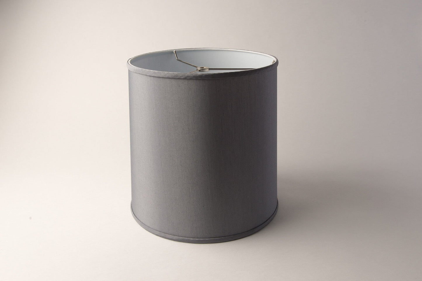 Tall Drum Lampshade – Charcoal Silk Blend