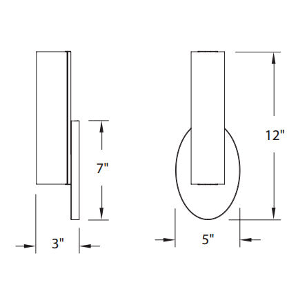 Hotel Corridor Wall Light – Streamlined Opal Glass Cylindrical LED, Nickel Finish