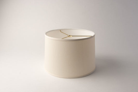 Short Drum Lampshade – Ivory Slubless Fabric