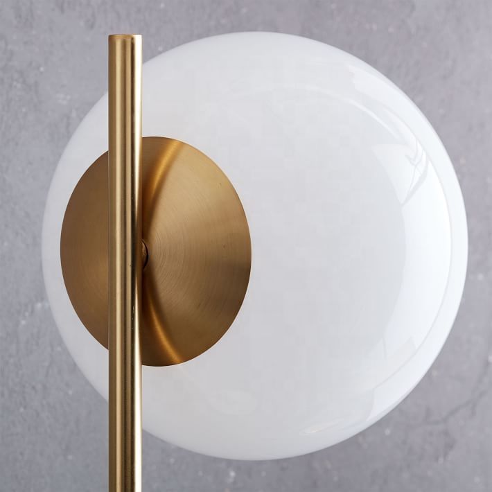 Sphere Shade Metal Stem Table Lamp – Modern Brass Decorative Lighting