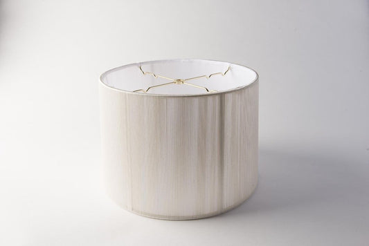 Short Drum Lampshade – Off-White Silk String