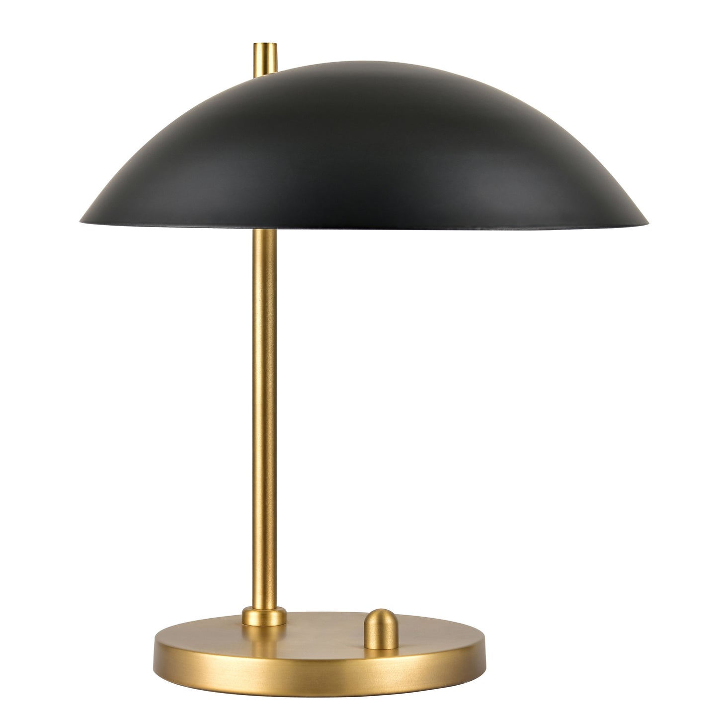 Powder Coated Black & Plated Satin Brass Table Lamp – 15W LED, Metal Shade, Dimmer Switch