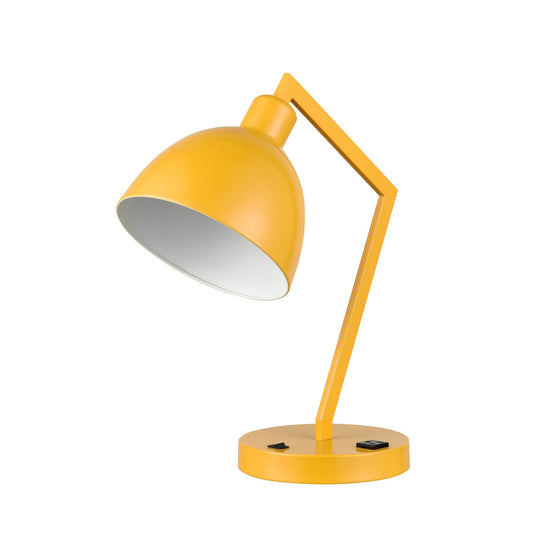 Yellow Table Lamp – Metal Shade with Single Outlet, 60W Max