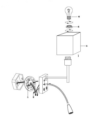 Two-Lights Bedroom LED Reading Swing Arm Wall Light – Satin Nickel Finish