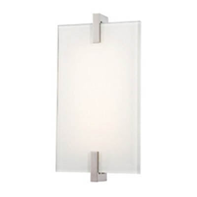Brushed Nickel Vanity Sconce with White Screen-Printed Glass